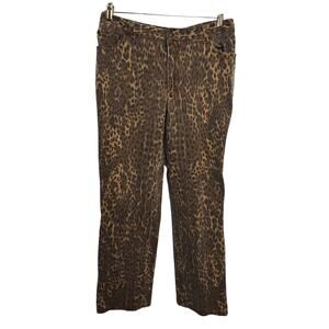 Newport News Jeanology Jeans Women's Size 14 Vintage Leopard Print